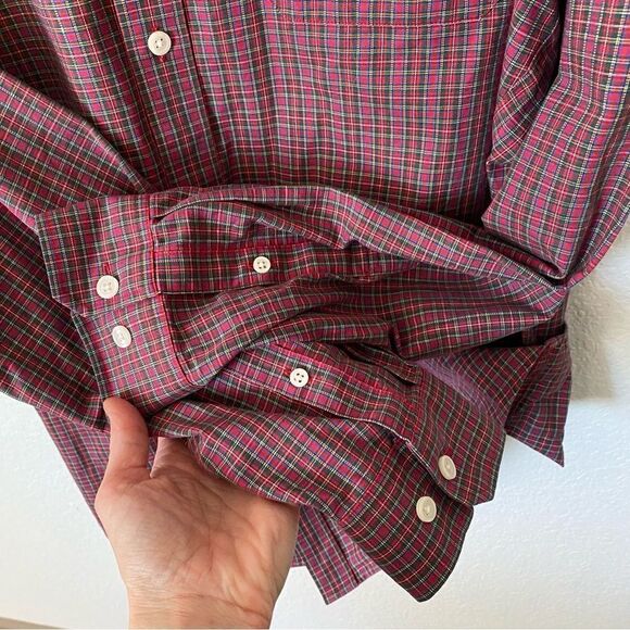 Eddie Bauer Plaid Button Down Wrinkle Resistant Classic Fit Large - Picture 5 of 11